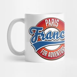 Paris France "For Adventure" vintage style logo Mug